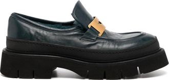 Madison.Maison lug-sole 40mm loafers - women - Leather/Leather/Leather - 36 - Green