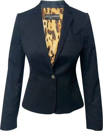 Dolce & Gabbana Leopard Print Lined Blazer, Size Fr, 36 (Authentic Pre-Loved)