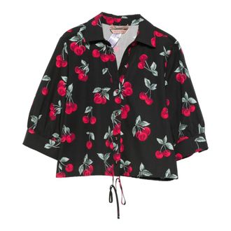 Twinset Shirts, female, Multicolor, Size: S 13500 Cherries Allover Top