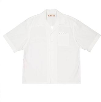 Marni Logo-Print Cotton Poplin Bowling Shirt