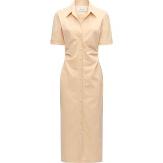 C&acirc;llas Milano Lou Fitted shirt dress in Apricot at Nordstrom, Size 4