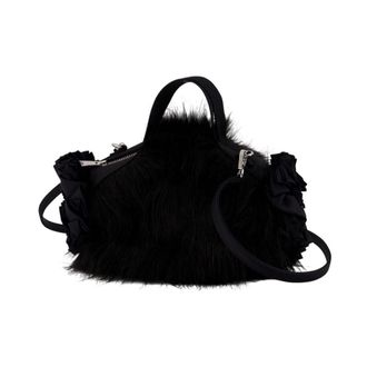 Simone Rocha Tassen, Dames, Zwart, ONE Size, Mini Double Ribbon Rosette Tas