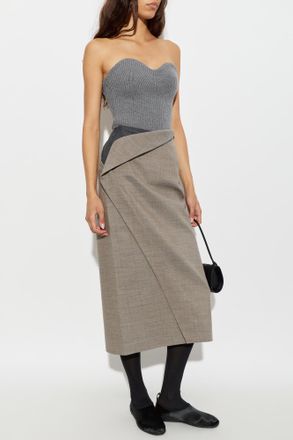 Jil Sander Wool Off-shoulder Top, Womens, Grey