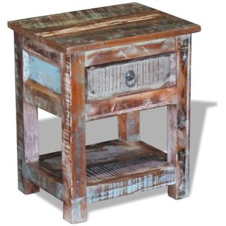 vidaXL Tabla De Soporte Con 1 Caj&oacute;n De Madera Reciclada S&oacute;lida 43x33x51 Cm