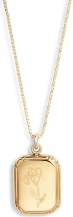 Set & Stones Audrey Birth Flower Pendant Necklace in Gold /February - Iris at Nordstrom