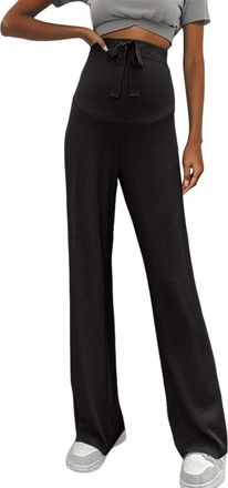 Generic Maternity Trousers Maternity Casual Sweatpants Summer Outer Ice Silk Wide Leg Sweatpants Summer Thin Section Loose Casual Straight Trousers Lounge Pan