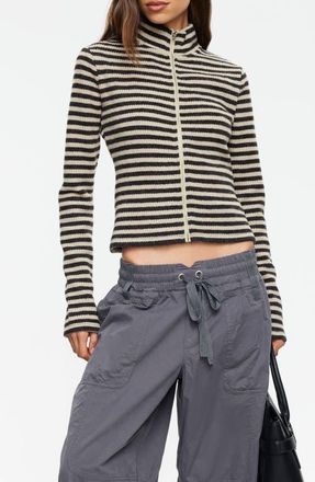 Lioness Apex Knit Jacket in Slate Stripe at Nordstrom, Size X-Small