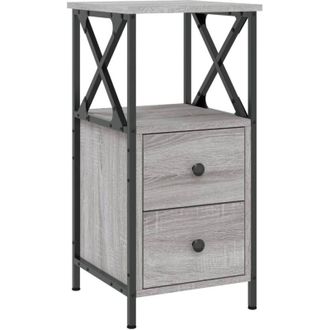 vidaXL Vidaxl - Mesita De Noche Madera De Ingenier&iacute;a Gris Sonoma 34x35,5x70 Cm