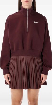 Nike zip-up logo sweatshirt - women - Cotton/Polyester - S - Red