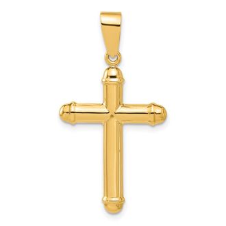 Diamond2Deal 14k Yellow Gold Polished Cross Pendant