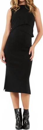 Ripe Layered Knit Nursing Dress In Black
