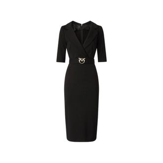 Pinko Arnebia Jurk - Dames - Casual kleedjes - Zwart - S - Nylon - Kleedjes