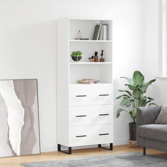 Berkfield Home Highboard White 69.5x34x180 cm Engineered Wood