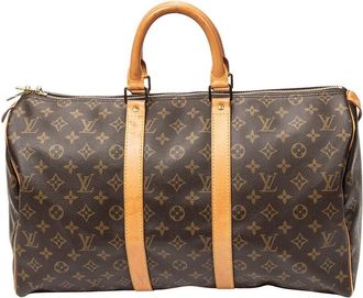 Louis Vuitton Brown Monogram Canvas Keepall 45 (Authentic Pre-Loved)
