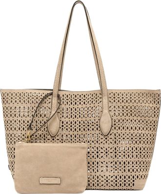 Gianni Chiarini Perforated Laser-Etched Suede Tote Bag By Gianni Chiarini