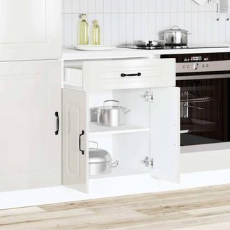 Berkfield Home Kitchen Base Cabinet Kalmar High Gloss White Engineered Wood