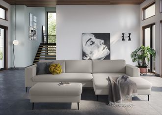 Domo Collection Ecksofa »Modica, zeitlos und elegant, L-Form« moderne Optik mit extrabreiter Recamiere, auch in Cord