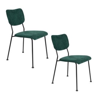 Zuiver Juego de 2 sillas de comedor de terciopelo