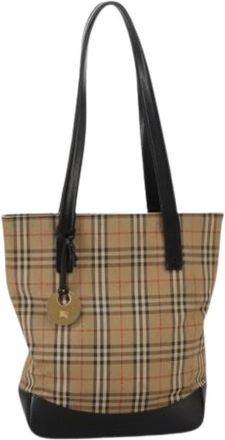 Burberry Pre-owned Tote Bags, female, Beige, Size: ONE SIZE Pre-owned Nova check tote