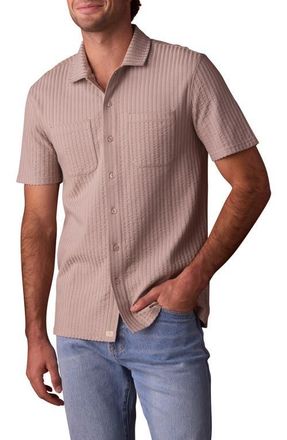 The Normal Brand Getaway Short Sleeve Knit Button-Up Shirt in Taupe at Nordstrom, Size Xx-Large