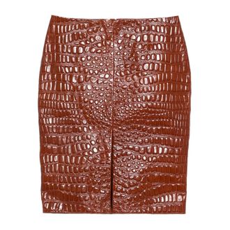 Saint Laurent Embossed-leather Short Skirt