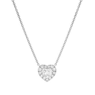 LuvMyJewelry Valentina 14K Gold Lab Grown Diamond Heart Necklace - 1 ct in 14K White Gold at Nordstrom