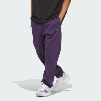 adidas adidas Performance Unisex Basketball Fleece Joggers (Gender Neutral) - Purple - Size Small