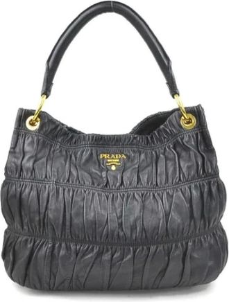 Prada Pre-owned Handbags, female, Black, Size: ONE SIZE Pre-owned Leather shoulder-bags