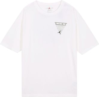 Nike Jordan Mens Air Jordan Flight Essentials Washed Basketball Sports Printing Round Neck Short Sleeve White T-Shirt CZ8064-101