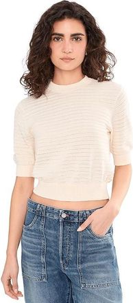 Madewell Ella Stitch Tee- Solid Womens Sweater Vintage Ivory : LG (Womens 10-12), Cotton