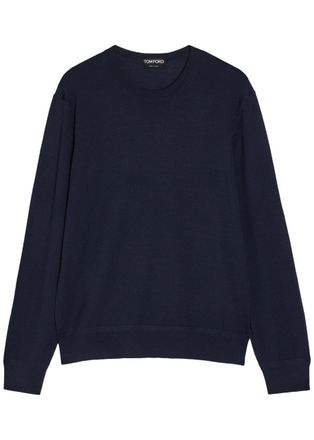 Tom Ford Crew-neck Wool Jumper - Navy - 52 (IT52 / XL)