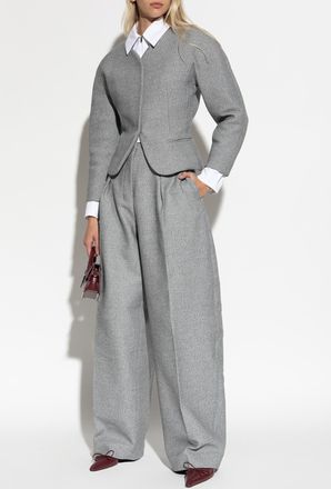 Jacquemus Blazer Ovalo, Womens, Grey