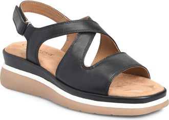 COMFORTIVA Amethyst Slingback Platform Wedge Sandal in Black at Nordstrom, Size 9.5