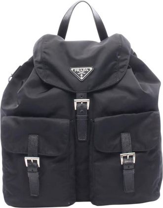 Prada Pre-owned Prada Saffiano Trimmed Tessuto Backpack Unisex U03S6QEMR9054T4I