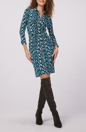 Diane Von F&uuml;rstenberg Sheska Geo Print Ruched Shirtdress in Interlock at Nordstrom Rack, Size Xx-Small