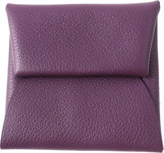 Hermès Bastia Cassis Rouge Garance Leather Coin Purse/Coin Case (Pre-Owned)