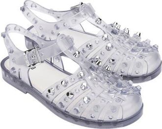 Melissa Possession Stud Fisherman Sandal in Clear/silver at Nordstrom, Size 9 M