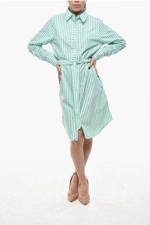 Ines De La Fressange Awning-Striped Shirt Dress AMOUR with Belt size 42