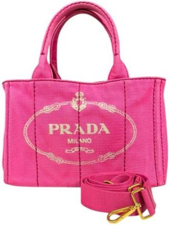 Prada Pre-owned Canvas Tote Bag - Dames - Vintage Shopper - Roze - ONE Size - Vintage