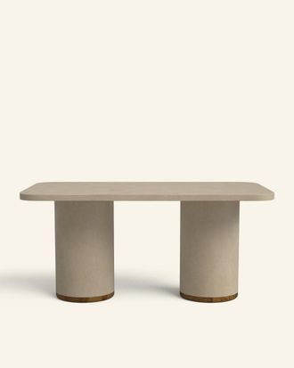 Hannun Mesa de comedor de microcemento en color arena 160 cm