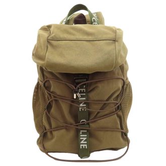 Celine Green Khaki Canvas Backpack (Pre-Owned)