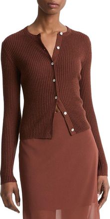 Vince Ribbed Cashmere & Silk-Blend Cardigan
