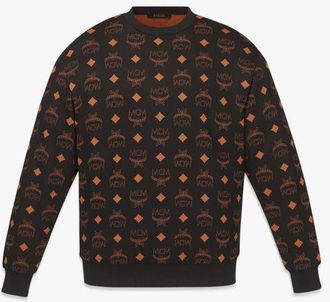 MCM Maxi Monogram Print Sweatshirt in Organic Cotton in Black at Nordstrom, Size Xx-Large