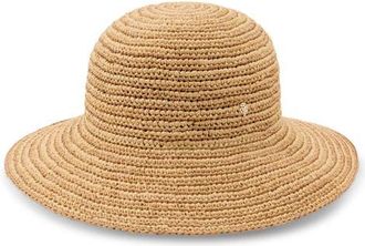 Helen Kaminski Evadine Packable Raffia Sun Hat in Natural/Nougat at Nordstrom