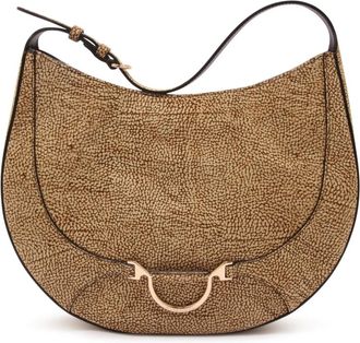 Borbonese Tassen, Dames, Beige, ONE Size, Polyester, Medium Hobo Tas