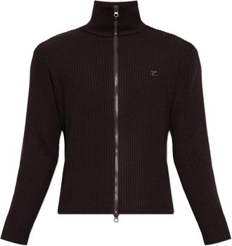 Courr&egrave;ges Truien & Vesten, Heren, Rood, S, Wol, Ribbed-knit Zipped Cardigan