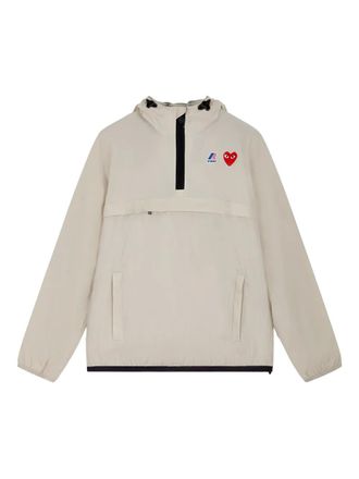 Comme Des Gar&ccedil;ons x K-Way heart-logo half-zip raincoat - unisex - Nylon - S - White