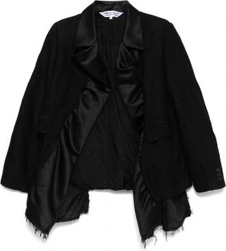 Comme Des Garçons Womens Fringed Edge Blazer In Black