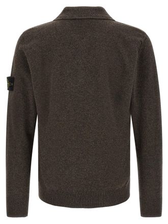 Stone Island Virgin Wool Polo Shirt - Charcoal
