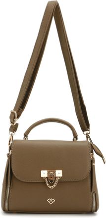 Generic Small Crossbody Handbag for Women with Top Handle, Trapezoid Grab Bag with Chain Detail, Adjustable Shoulder Strap, PU Leather Satchel for Daily Use (